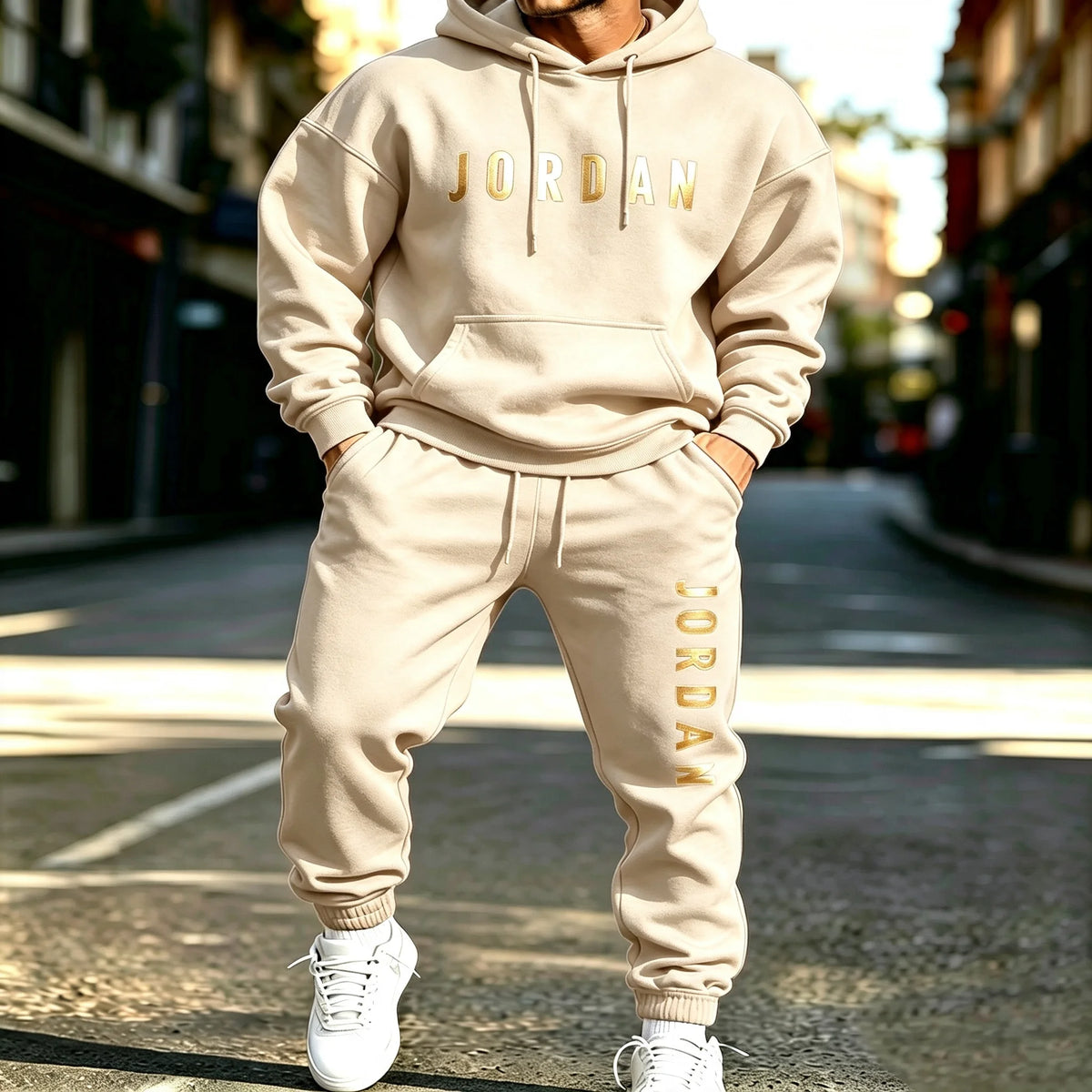 2 piece set man outfit Men's printed sports suit hoodie and sweatpants two-piece set suitable for casual sports street wear