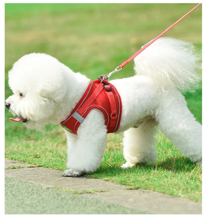 Dog Harness Pet Leash Vest-style Cat Breathable Adjustable Rope Reflective Pet Supplies Small Medium Dog Walking Harness Lead