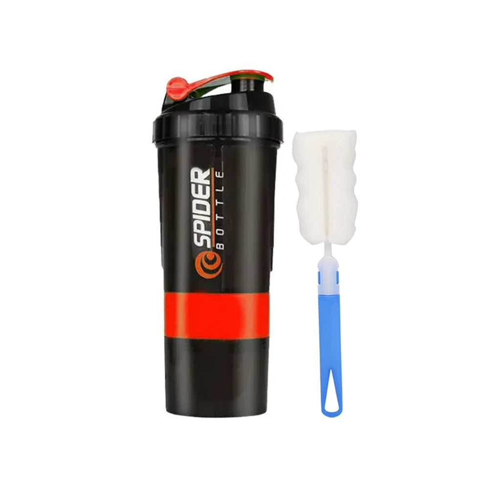 3 Layers Shaker Protein Bottle Powder Shake Cup Large Capacity Water Bottle Mixing Cup Body Building Exercise Mixing Bottle