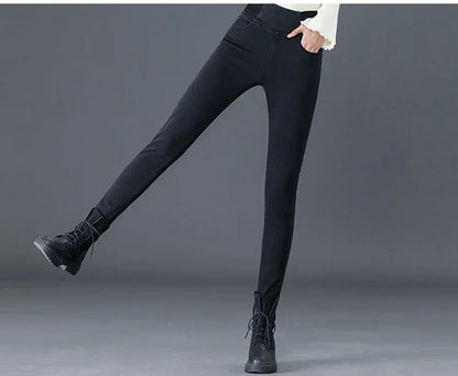 New Elastic Waist Skinny Jeans Women Spring Slim Stretch Denim Pants Vintage Pencil Vaqueros Mom Pantalones De Mujer PTKPCC