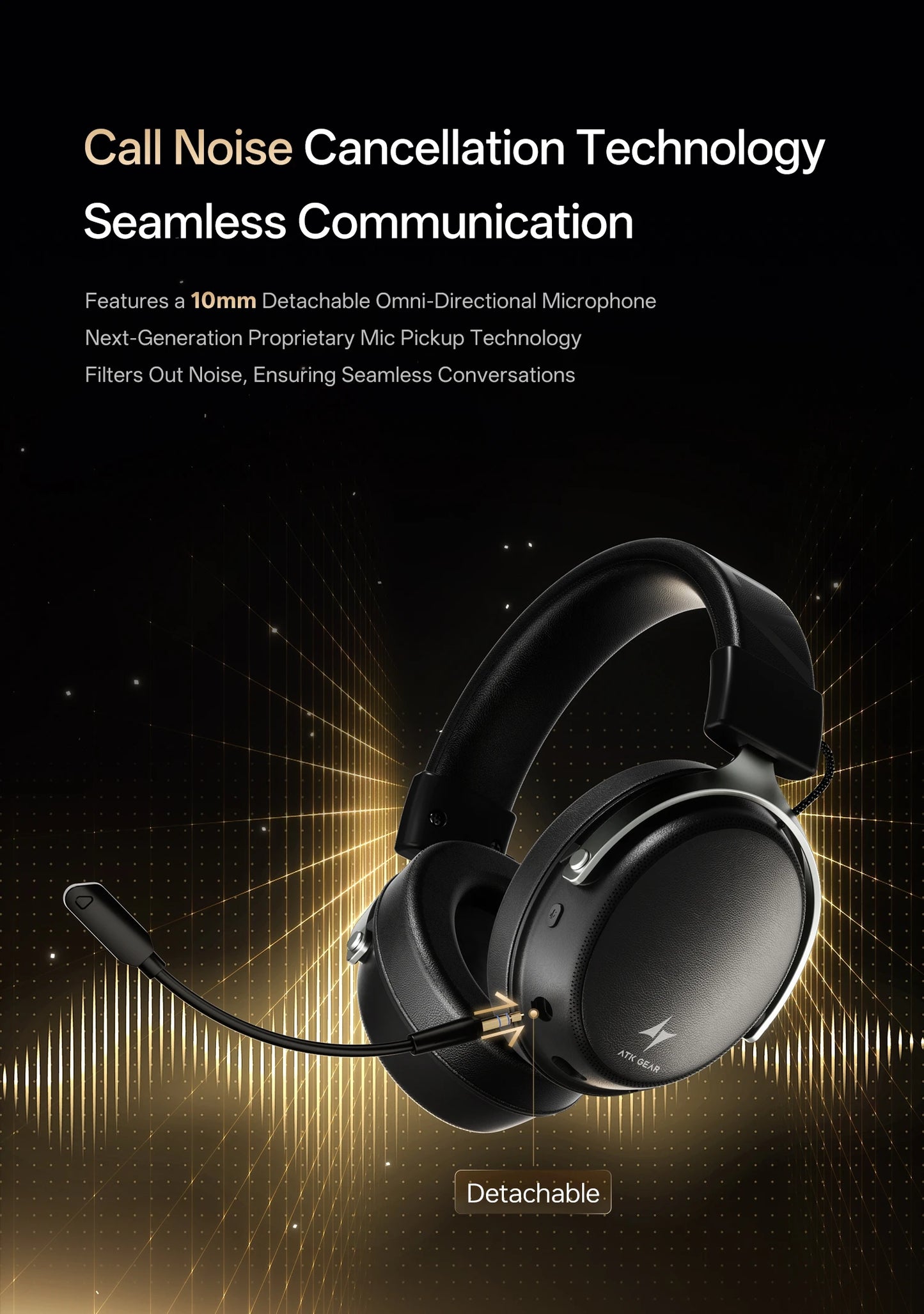 ATK N9 2.4GHz Wireless Gaming Headset with Mic for PS5 PS4 PC Mac Playstation Bluetooth Gaming headphone with Microphone