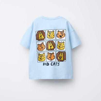 Animal Pattern Boys Clothes T-shirt Summer New Simple Fashion Short Sleeve Tops Kids Tees Round Collar Print Children's T Shirts