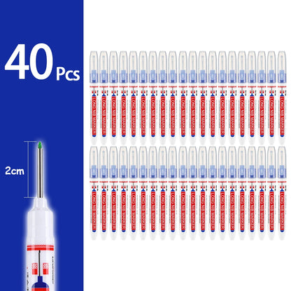Waterproof Long Head Markers - Deep Hole Marker Pens for Woodworking RedBlackBlueGreen 4-80 Pcs