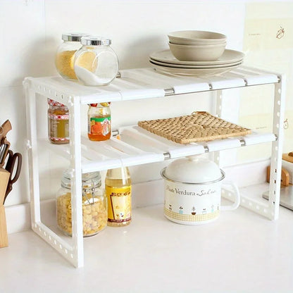 Expandable Stainless Steel Kitchen Sink Storage Rack - Multi-Layer Cabinet Organizer - ZOOMNSTORE