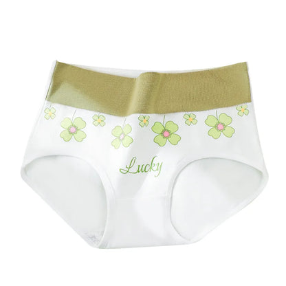 4Pcs/Set High Waist Underwear Cotton Women Panties Fashion Print Ladies Briefs Plus Size Sexy Panty Breathable Female Lingerie