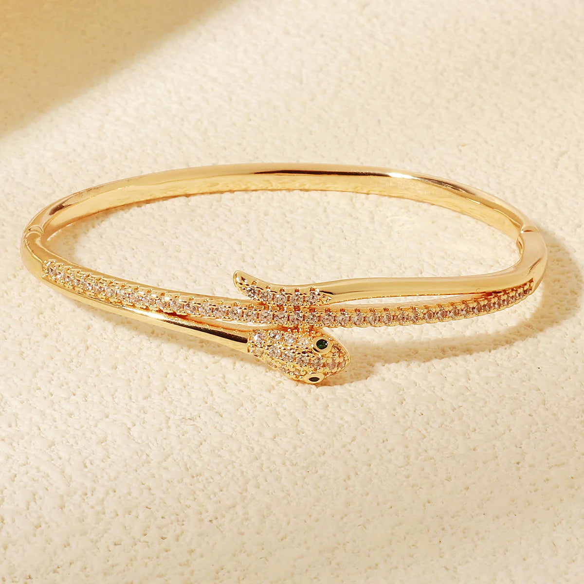 Europe and America Classic Snake Bracelet For Women Stainless Steel Zirconia Nail Bangle Trendy Jewelry Summer
