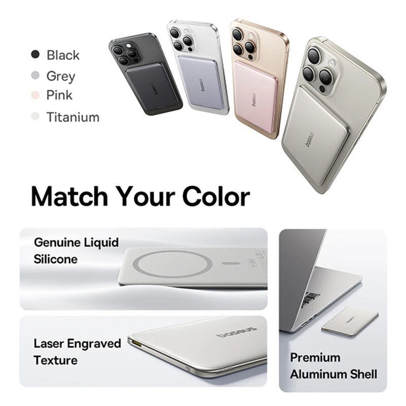 【CCC】Baseus 10000mAh Magnetic Power Bank PD 27W, 5000mAh Magnetic Power Bank PD 20W Card-Sized Powerbank For iPhone 17 Samsung