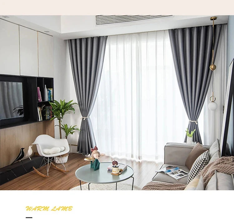 Windproof Winter Curtains - Thick Cotton Thermal Drapes for French Windows | Sound Insulation & Energy Saving