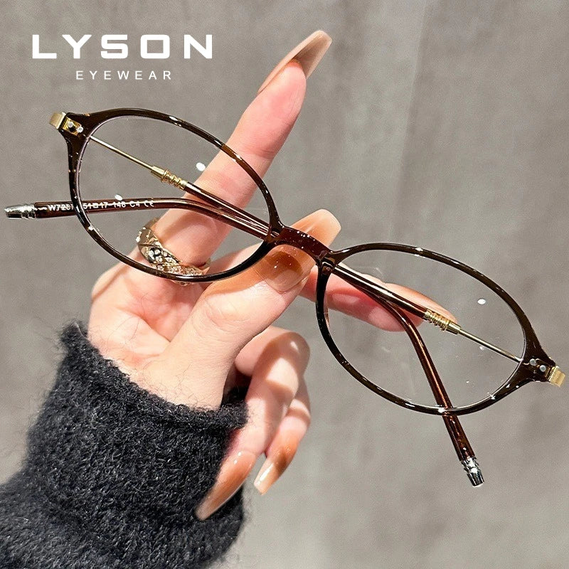 Oval Reading Glasses - Women's Classic Oval Frames, Anti Blue Light, Progressive Lenses