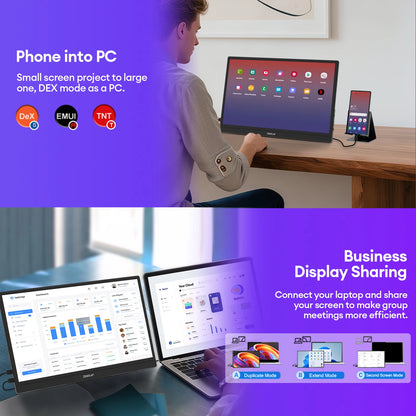 Portable Monitor - ZEUSLAP 15.6 Inch Full HD IPS Panel USB-C HDMI Display