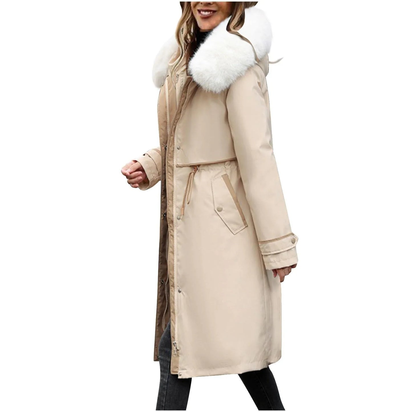 Korean Style Cotton Jacket – Women Winter Coat | Mid Length Zipper Closure Jacket