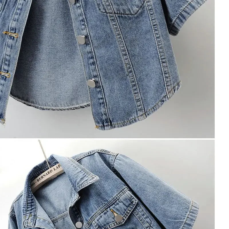 Fashionable New Versatile Short Sleeved Denim Jacket for Women Loose Korean Version Top Small Shawl Cardigan for Outerwear