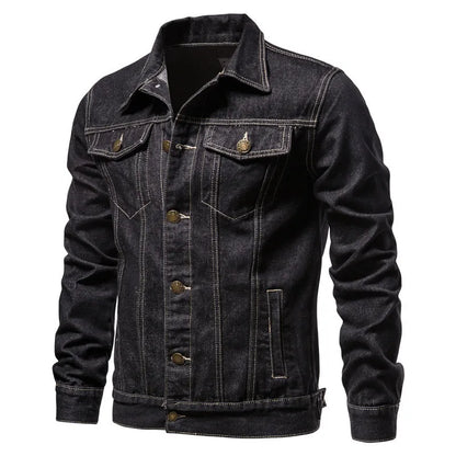 Men's Denim Jacket Trend Retro Fashion Casual Jacket Suitable Young Blue Black Youth Workwear Locomotive Spring Autumn Winter