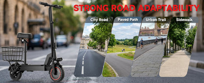 2026 New 500W 10inch Solid Tire Electric Bicycle with Basket 7.8AH Battery 22Miles Max Range 22MPH Max Speed Dua Shock Absorption Foldable Adult Ebike