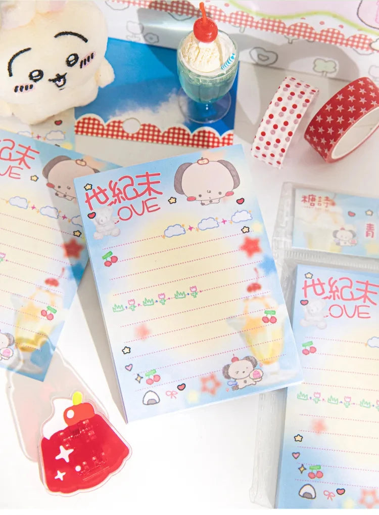 Cute Japanese Memo Pads - 50 Sheets Old-Fashioned Message Paper for DIY Journals