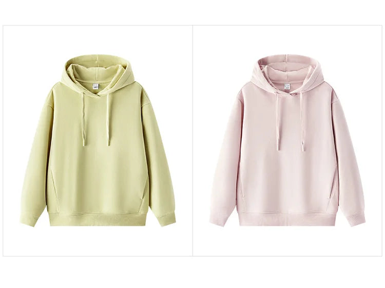 Semir Hoodie Women Fleece Lined Thermal Antibacterial Loose Fit Solid Color 2025 New Winter Casual Pullover
