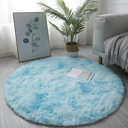Plush Round Rug - Soft Fluffy White Carpet | Living Room & Bedroom Decor