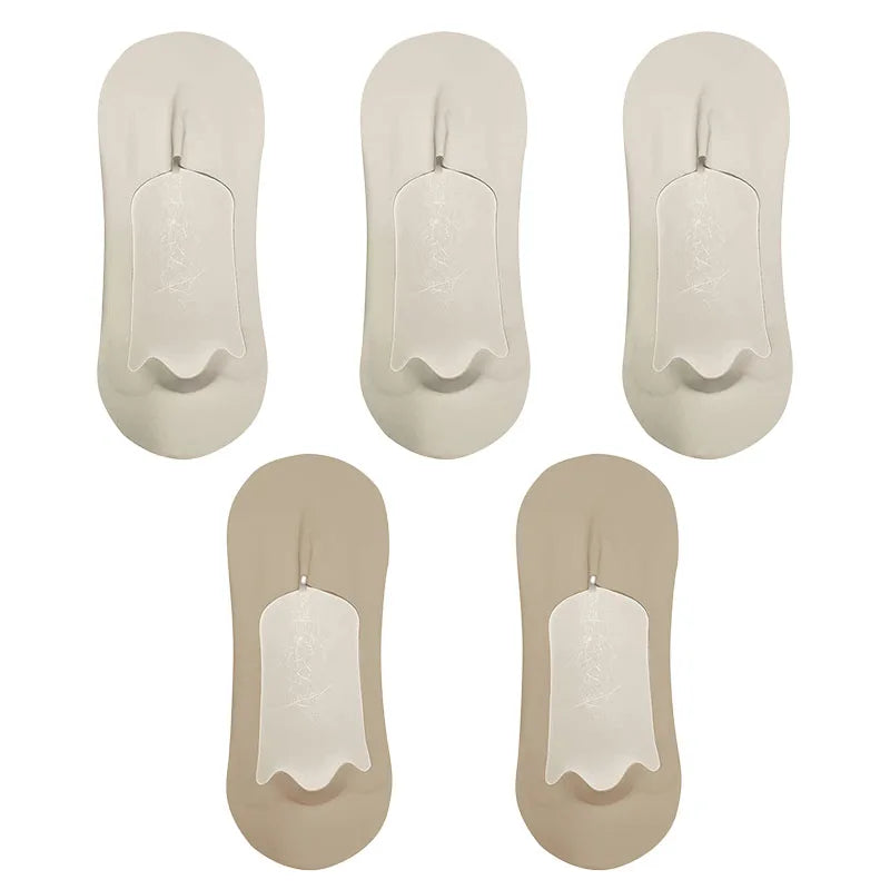 5pairs Men's Cotton Socks Summer Breathable Ultra-thin No Show Ice Silk Sock Silicone Non-slip Bottom Absorb Sweat Men Boat Sock