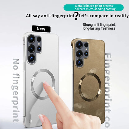 Ultra Thin Metallic Paint Magnetic Case For Samsung Galaxy S26 Ultra S25 S24 S23 Plus S22 Frameless Cooling Hard PC Cover Funda