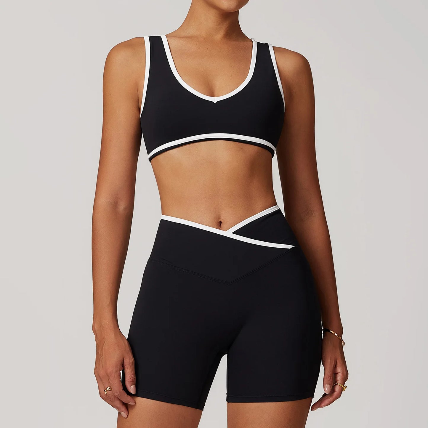 Yoga Workout Set – High Waist Leggings & Sports Bra Outfit | Breathable Fitness Sportswear