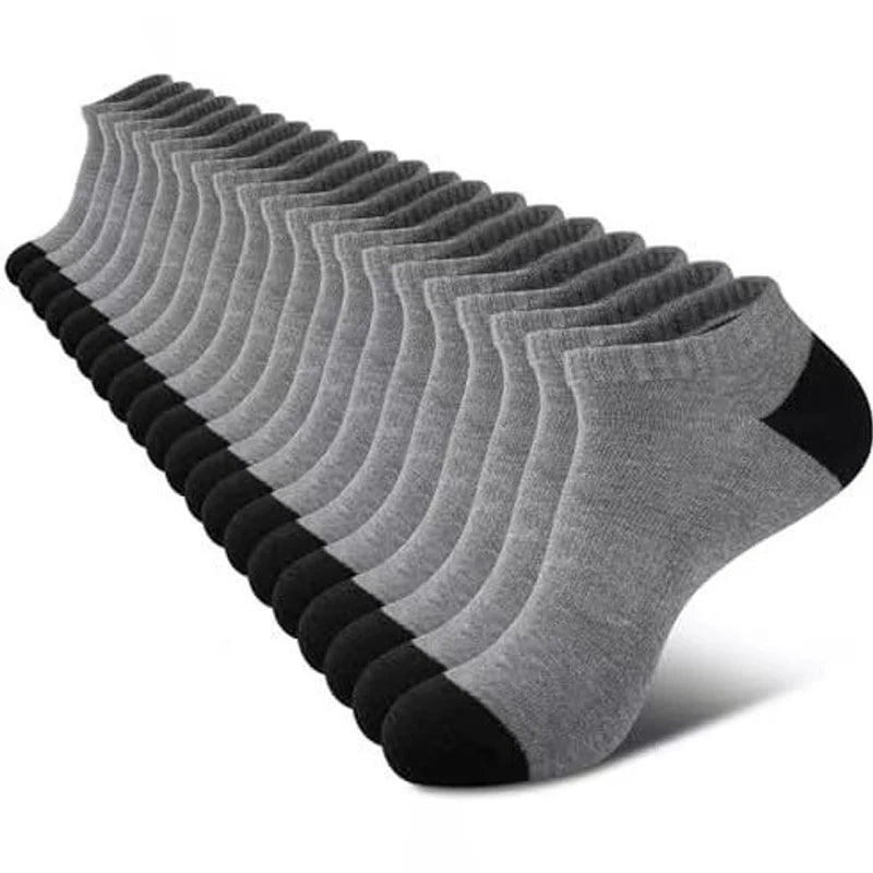 5 Pairs Ankle Running Socks Men Solid Sweat Absorbing Short Socks Comfortable Breathable Low Cut Sport Socks