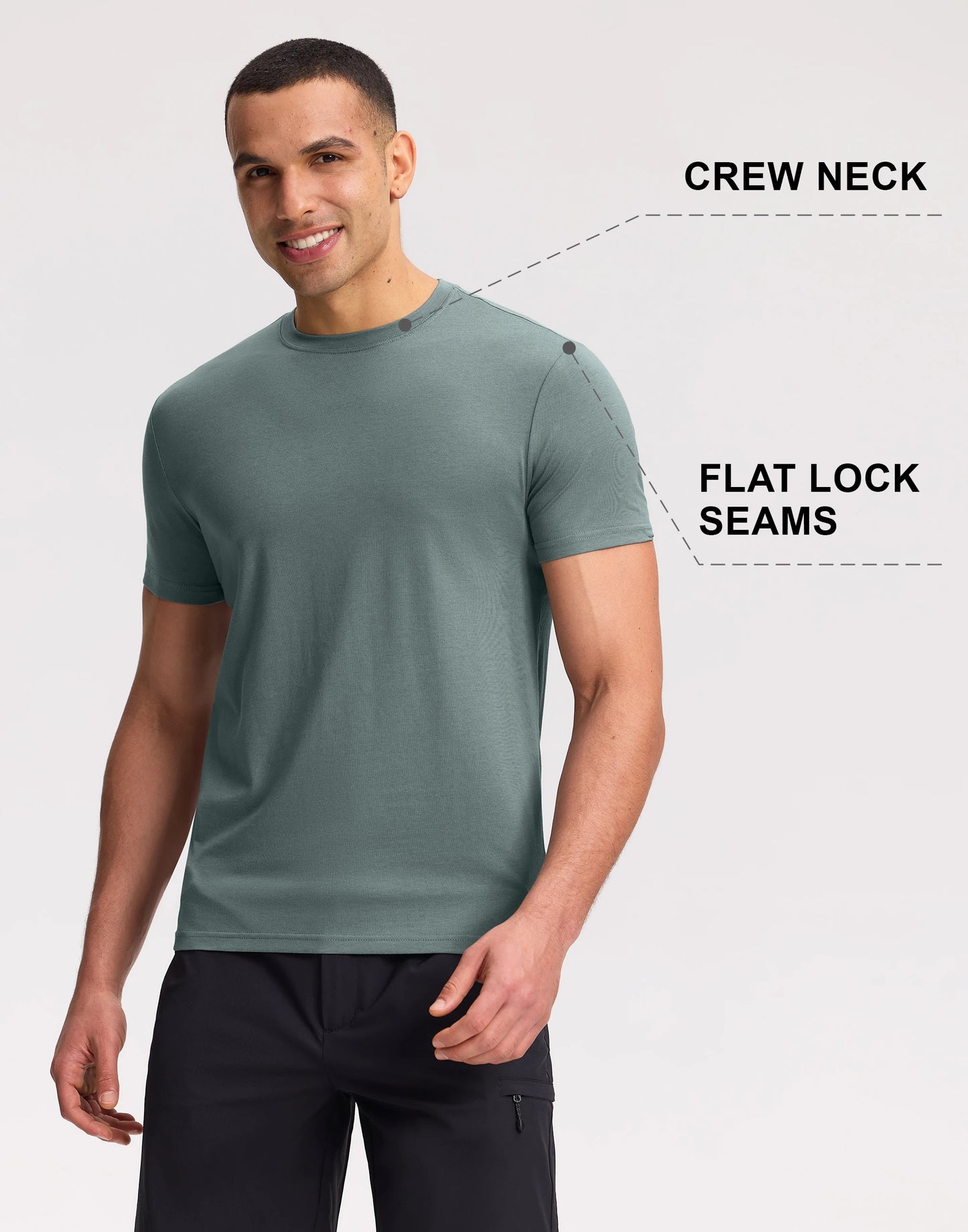 Pioneer Camp Men's T-Shirt Bamboo Viscose Ultra Soft Plain Male Shirts Cooling Crew Neck Casual Basic Tee Shirt Undershirt