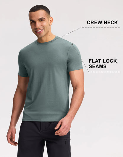 Pioneer Camp Men's T-Shirt Bamboo Viscose Ultra Soft Plain Male Shirts Cooling Crew Neck Casual Basic Tee Shirt Undershirt