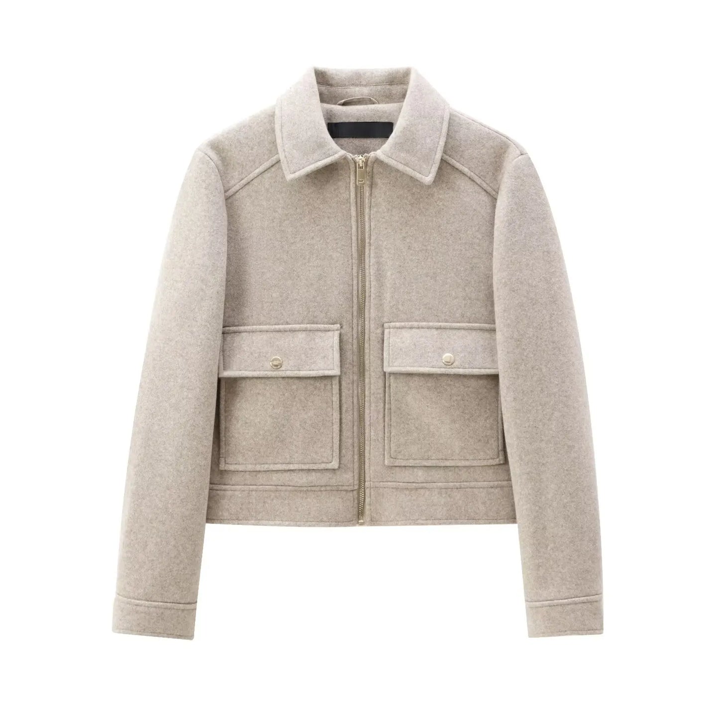 Women's Zipper Jacket - Casual Long Sleeve Coat With Pocket | Lightweight Winter Outerwear