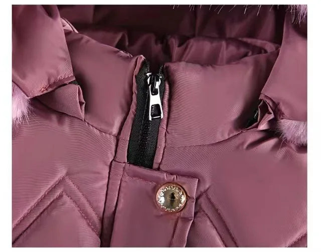 Winter Girls Jacket - Heavyweight Kids Coat With Detachable Hood & Plush Collar