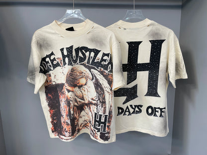 26SS Y2K High Quality American Retro Trendy Fashion Tops LIFE HUSTLERS 100% cotton large size loose Men's Women's T-Shirt