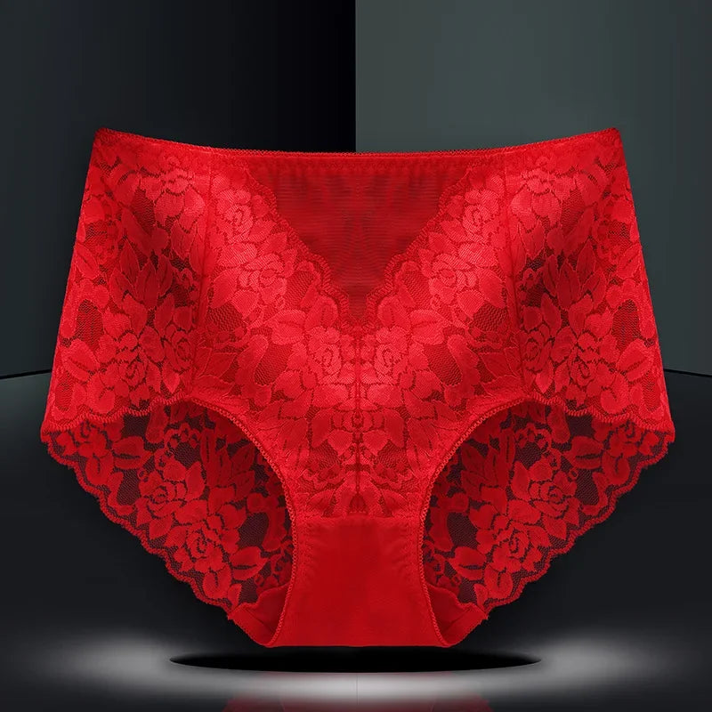 Women's High Waist Seamless Panties Sexy Lace Large Size M-5XL Briefs Embroidery Panties for Women Female Underwear Lingerie