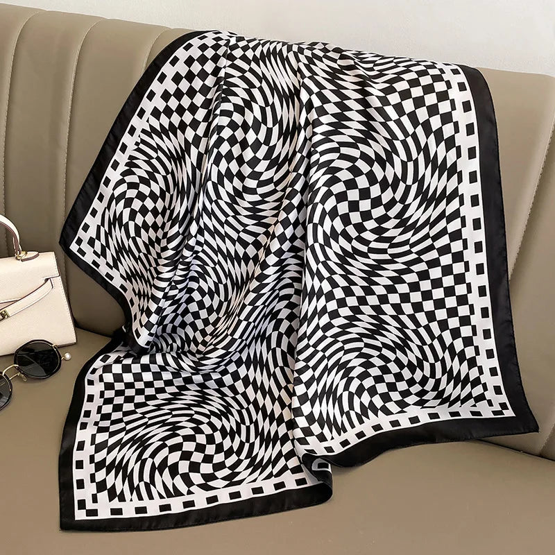 Luxury Silk Square Scarf - Womens Satin Neckerchief  Hair Wrap 2023
