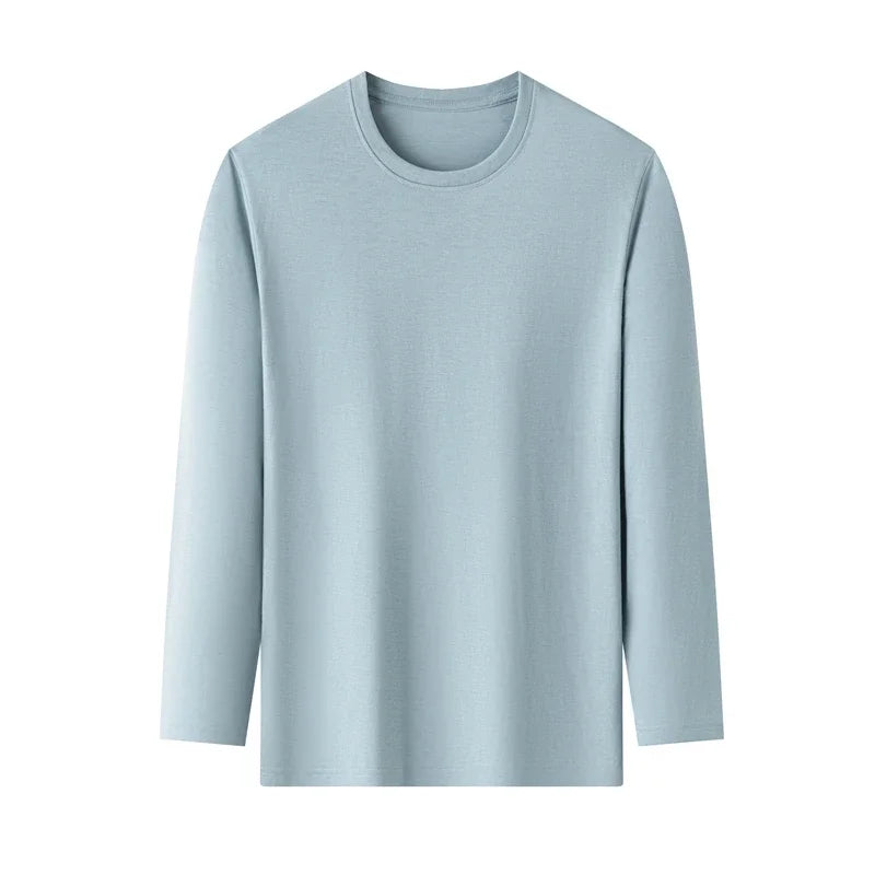 Men's Cotton T-Shirt - Long Sleeve Tee | Breathable Solid Color Shirt, Casual Summer Top