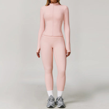 Women Yoga Sports Set - Running Fitness Outfit with Super Elastic, Breathable Gym Tracksuit