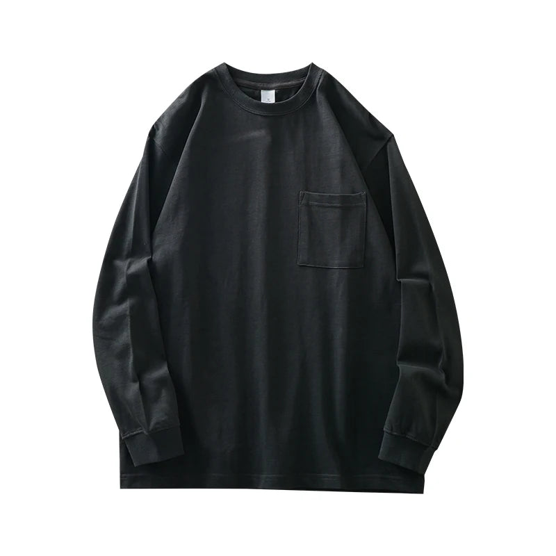 Men's Long Sleeve T Shirt - DUKEEN Heavyweight Cotton Crew Neck Casual Tee