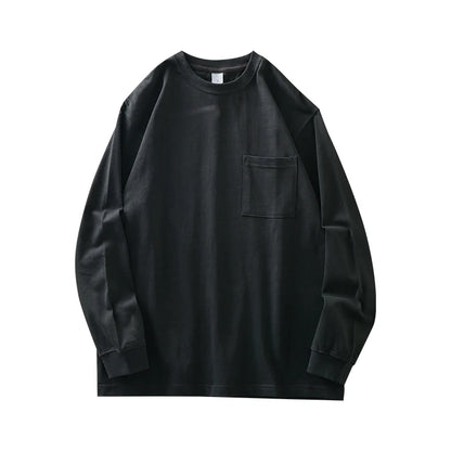 Men's Long Sleeve T Shirt - DUKEEN Heavyweight Cotton Crew Neck Casual Tee