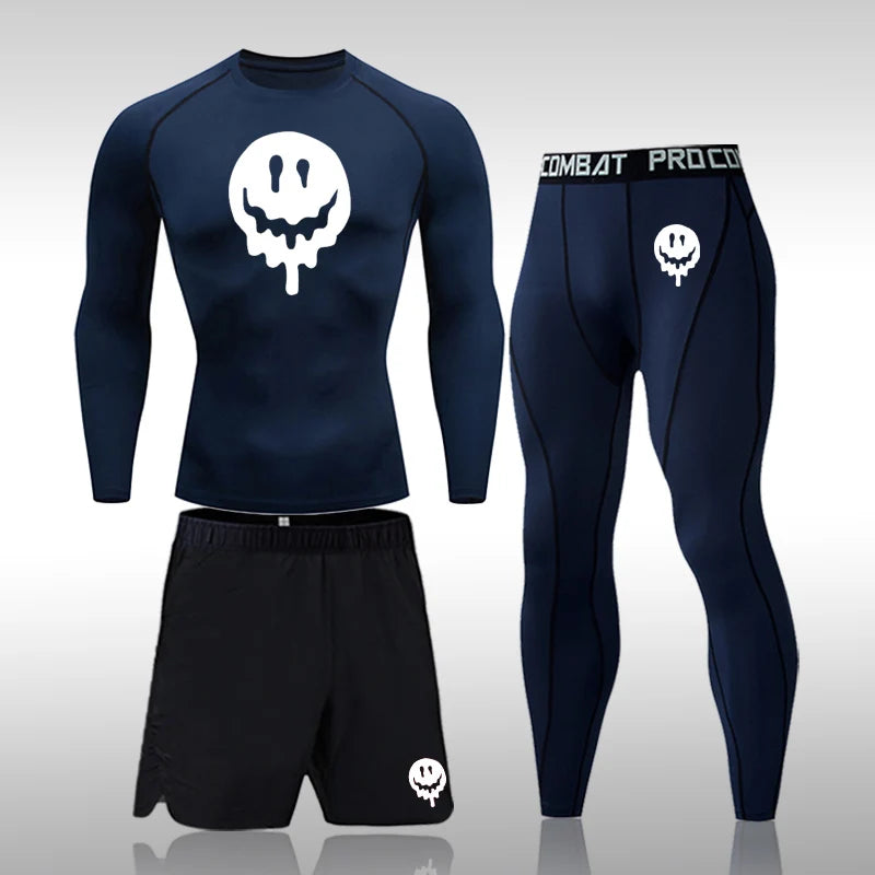 Men's Compression Running Set | Long Sleeve Running Top & Athletic Compression Gear for Fitness