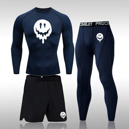 Men's Compression Running Set | Long Sleeve Running Top & Athletic Compression Gear for Fitness