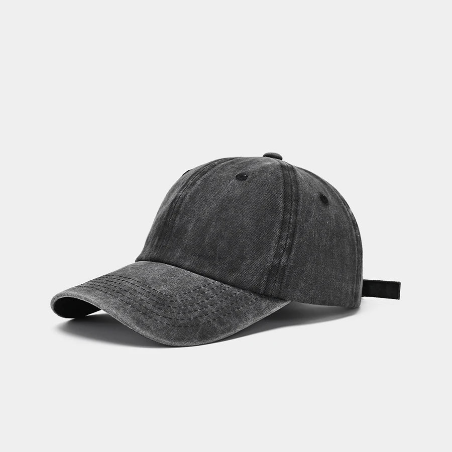 Sunscreen Water Washed MEN'S Baseball Cap with a Small Face, Retro Distressed and Versatile Trendy Duck Tongue Hat, MEN'S Big He