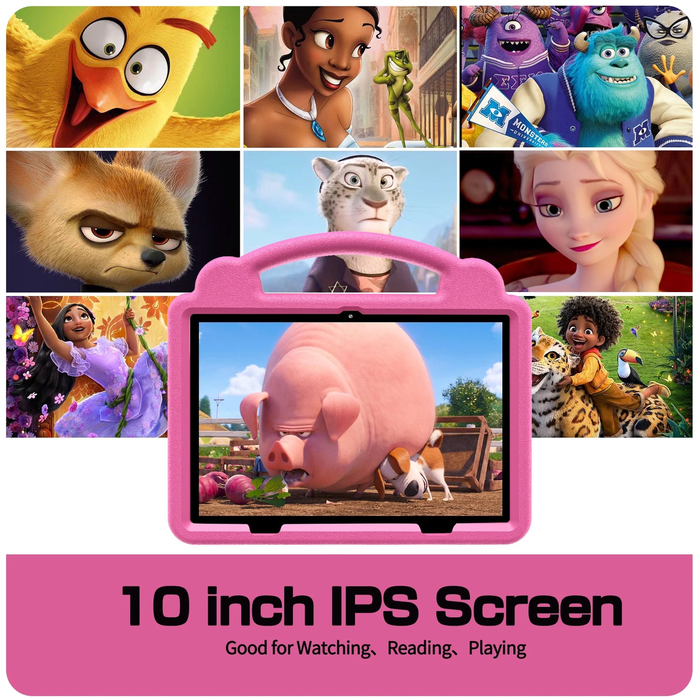 PRITOM 10 inch Kids Tablet, Android 15 Tablet for Kid, Quad-Core Processor, 12GB(3+9 virtual) RAM, 64GB ROM 1TF Card Expandable for Toddler Children,Tablets with Case, Parental Control, 6000mAh, 5G wifi+wifi 6, Dual Camera