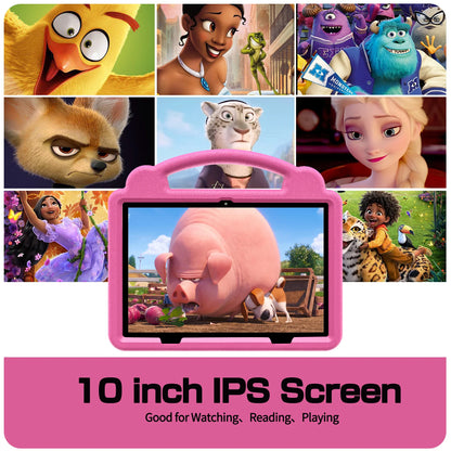 PRITOM 10 inch Kids Tablet, Android 15 Tablet for Kid, Quad-Core Processor, 12GB(3+9 virtual) RAM, 64GB ROM 1TF Card Expandable for Toddler Children,Tablets with Case, Parental Control, 6000mAh, 5G wifi+wifi 6, Dual Camera