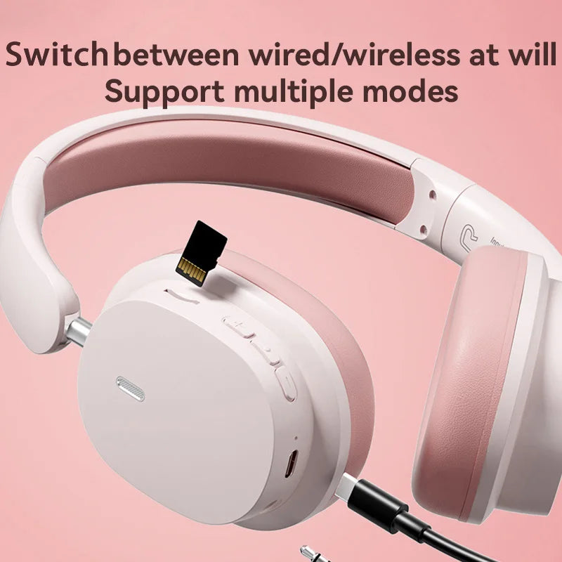 2026 New Foldable Headset Wireless Bluetooth Earbuds Head Mounted Noise Cancelling Earphones Sports with Mic Music Headphones