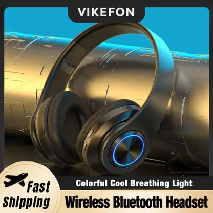 Surround Sound Stereo Wireless Earphone Head-Mounted Gaming Headphones Blutooth with Micro Phone Colourful PC Laptop Headset
