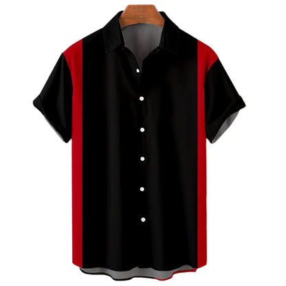 New Hawaiian Shirts for Men Casual Button Down Short Sleeve Unisex Striped 3D Print Summer Beach European Size S to 5XL