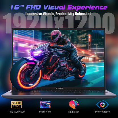 Gaming Laptop 16 Inch AMD Ryzen 7 Lightweight Backlit Keyboard Notebook - Windows 11 Pro