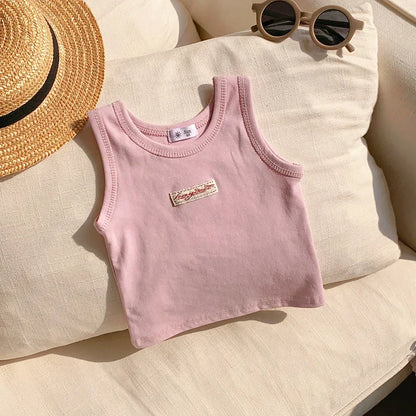 Kids Summer Clothes Sleeveless T-shirt Fashion Children T-shirt For Girls Boys Cotton Vest Tops