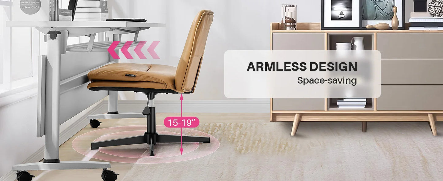 Adjustable Office Chair - Swivel Desk Chair with Double Cushion & Lumbar Support