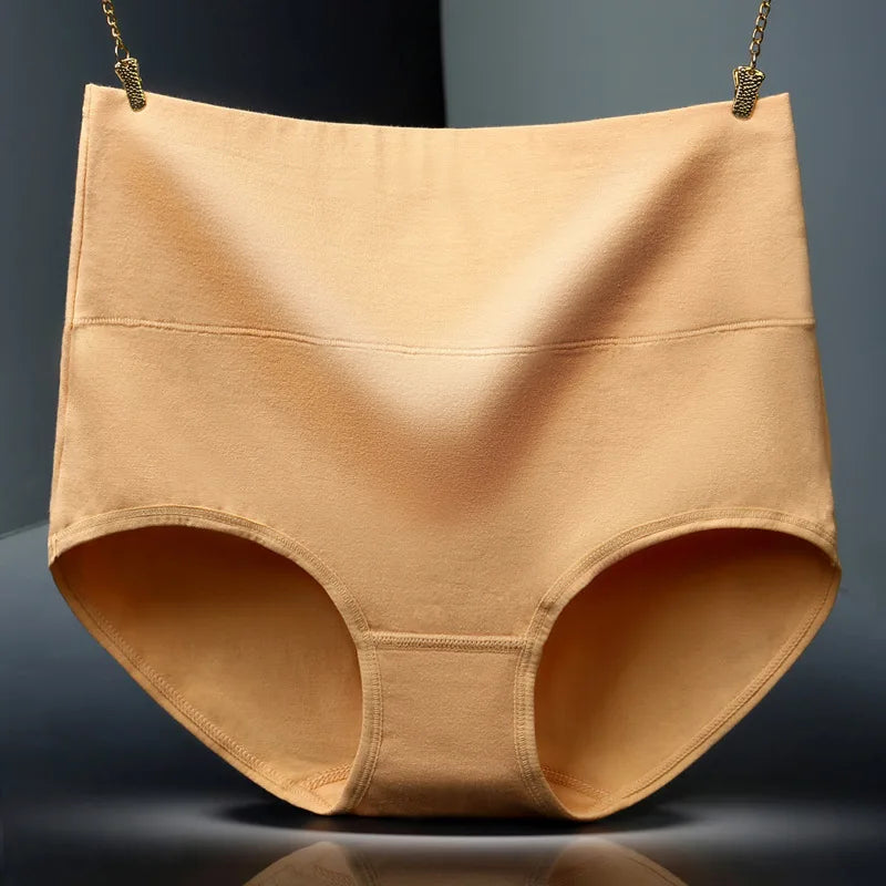 4Pcs/Lot High Waist Panties Women Underwear Cotton Shapers Body Slimming Plus Size Briefs Underpants Female Sexy Lingerie Shorts