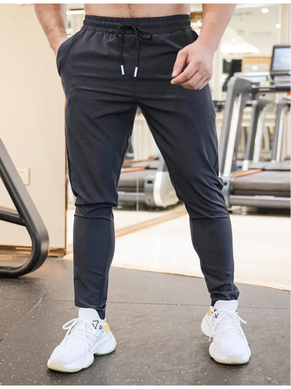 Ice Silk Sweatpants Men's Summer Ultra-thin Cooling Dry Fit Sports Pants Running Breathable Trousers Casual Fitness Leg