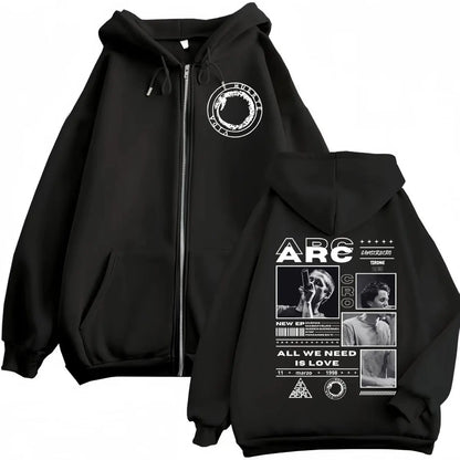 Canserbero All We Need Is Love Muerte Vida Merch Zipper Hoodie Men's Fashion Hip Hop Zip Up Sweatshirts Casual Fleece Pullovers